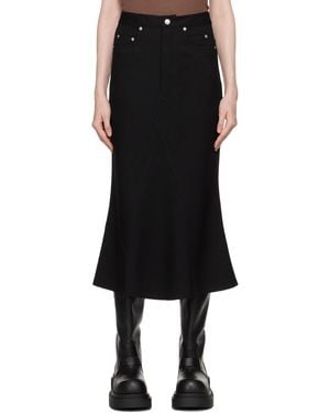 Rick Owens Porterville Godet ミディアムスカート - ブラック
