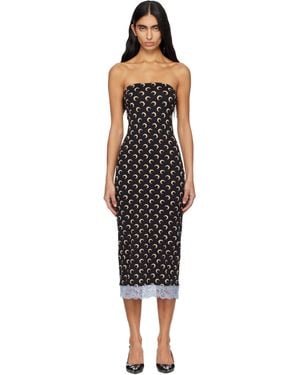 Marine Serre Recycled Moon Jersey Bustier Midi Dress - Black