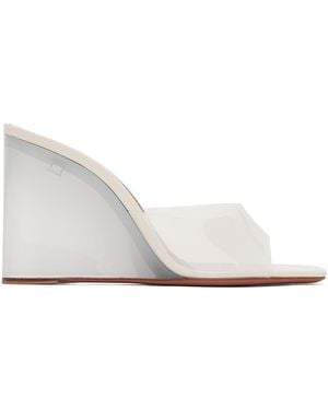 AMINA MUADDI Off-white Lupita Glass Wedge Heeled Sandals - Black