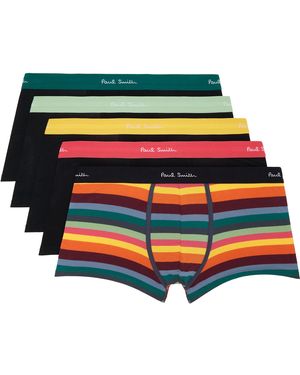 Paul Smith Five-Pack 'Artist Stripe' Organic Boxer Briefs - Multicolor