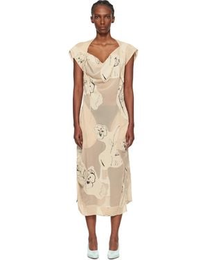 Vivienne Westwood Off- Printed Veil Crepe Ionian Midi Dress - Black