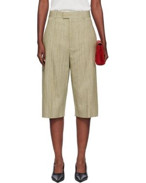 Bottega Veneta Culotte-Short Kaki En Soie Et Viscose - Neutre