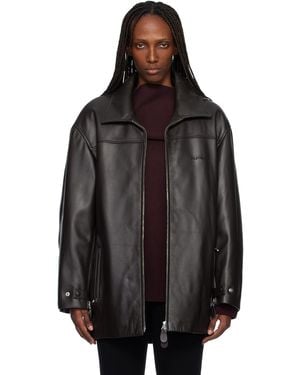 Courreges Oversized Leather Jacket - Black