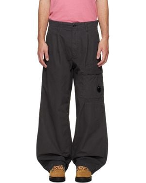 C.P. Company Micro-Reps Boxy Pleats Cargo Trousers - Black