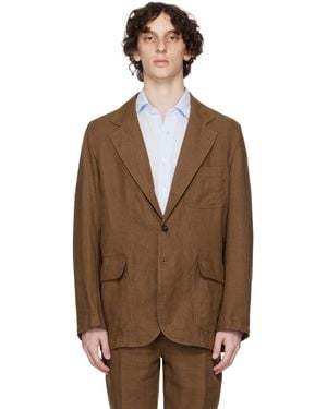 Drake's Antique Linen Games Mk. I Blazer - Brown