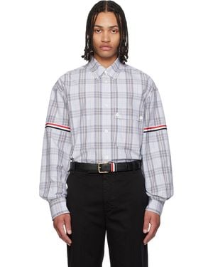 Thom Browne Oversized Double Needle Rwb Gg Armband Shirt - White