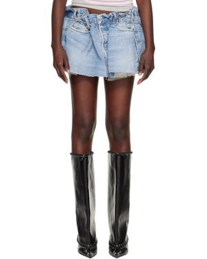 August Barron Scrunch Denim Skirt - Blue
