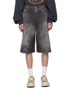 Acne Studios ブラック ルーズフィット デニムショートパンツ