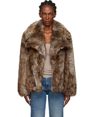 MM6 by Maison Margiela Hook-Eye Faux-Fur Jacket - Brown