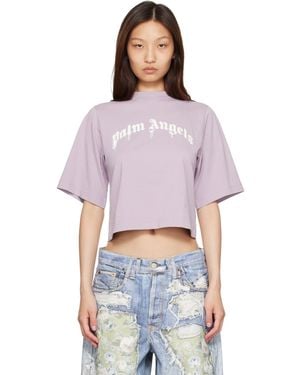 Palm Angels Dripping Curved Logo Boxy T-Shirt - Purple