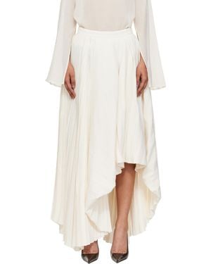 McQueen Pleated Maxi Skirt - White