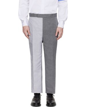 Thom Browne Thom E College Stripe Linen Cotton Pants - Black