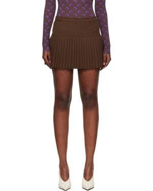 Marine Serre Virgin Wool Stretch Twill Miniskirt - Brown