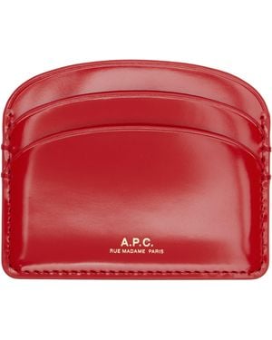 A.P.C. Demi-Lune Card Holder - Red