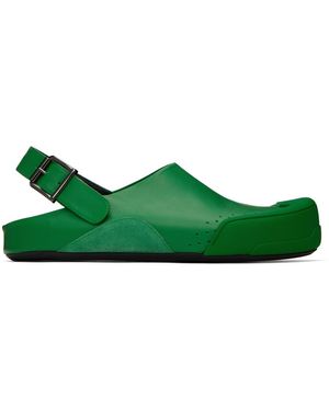 サンダル MARNI Men Sandals SBMR000600 P412200V58 Green MARNI Fussbett Sabot Slides for Men & Women | Asphalt NYC