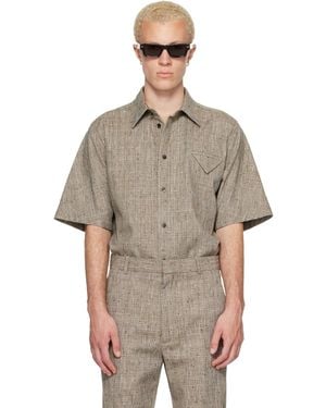 Bottega Veneta Taupe Fleck Viscose Shirt - Grey