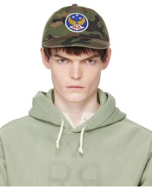 RRL Khaki Winged-Logo Camo Ball Cap - Green