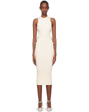 Mach & Mach White Crystal-cut Midi Dress - Black