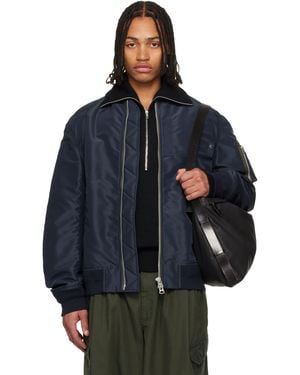 Sacai Nylon Twill Blouson Bomber Jacket - Blue