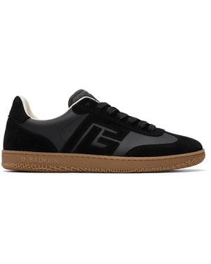 Balmain Suede & Smooth Leather Swan' Sneakers - Black