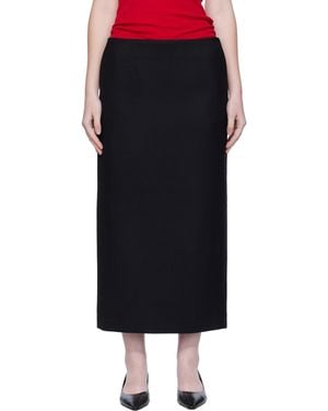 ARCH THE Silk Simple Maxi Skirt - Black
