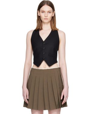 MM6 by Maison Margiela Flannel Vest - Black