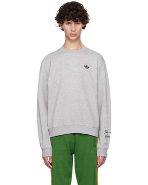 Wales Bonner Adidas Originalsエディション グレー クルーネック スウェットシャツ - グリーン