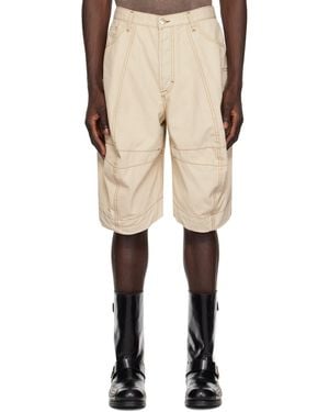 Edward Cuming Off- Panelled Denim Shorts - Natural