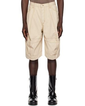 Edward Cuming Short Blanc Cassé En Denim À Panneaux - Neutre
