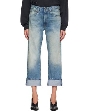 R13 Cuffed X-Boyfriend Jeans - Blue