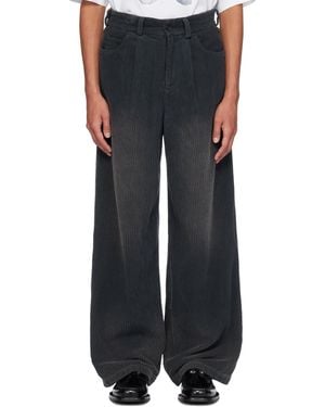 we11done Embroidered Logo Trousers - Black