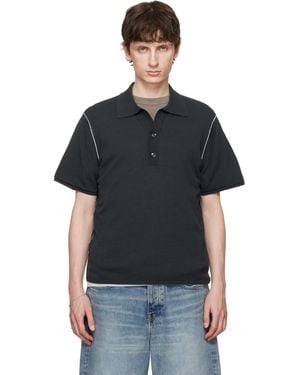 Won Hundred Jonas Two Layer Knit Polo - Black