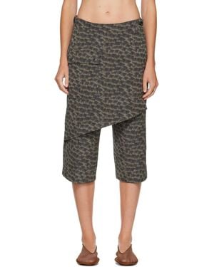 Kiko Kostadinov Linnet Wrap Culottes Shorts - Grey