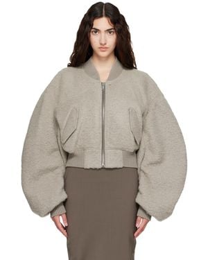 Rick Owens Blouson Aviateur Écourté Secchia Gris - Marron