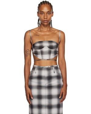 Juneyen Check Tank Top - Black