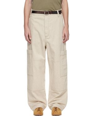 Jacquemus Off- 'The Carré De-Nîmes' Denim Cargo Pants - Natural