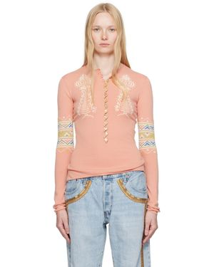 Conner Ives Henley À Manches Longues Sock Rose - Bleu