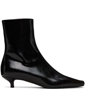 TOTEME Slim Naplack Ankle Boots - Black