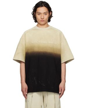 Feng Chen Wang ベージュ＆ブラック グラディエント Tシャツ