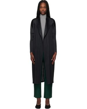 Pleats Please Issey Miyake Facade Coat - Black