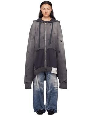Maison Mihara Yasuhiro Sun Faded Huge Zip-Up Hoodie - Black