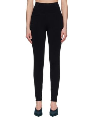 Alaïa Rib Belt Loop Leggings - Black