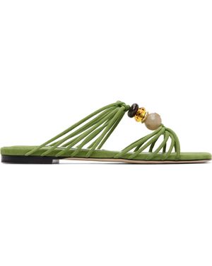 Jimmy Choo Lova Mule Flat Sandals - Green