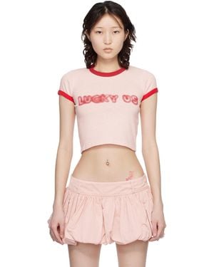 KENZO Paris Words' Cropped T-Shirt - Pink