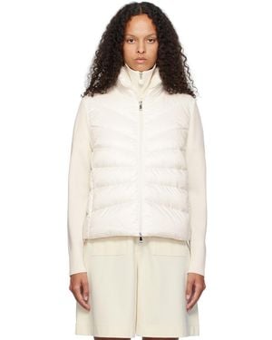 Moncler Off- Padded Wool Down Cardigan - Natural