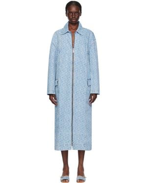 Gcds Monogram Denim Coat - Black