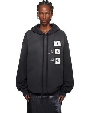 Ann Demeulemeester Pull À Capuche Décontracté Anne Marie Noir À Images Imprimées