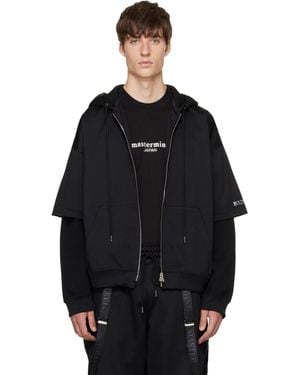 MASTERMIND WORLD Layered Zip-Up Hoodie - Black