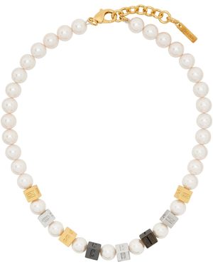 Moschino Logo Charm Necklace - Metallic