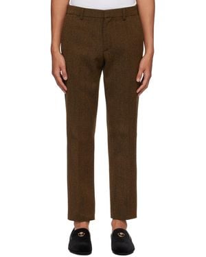 Versace Orange Formal Trousers - Brown